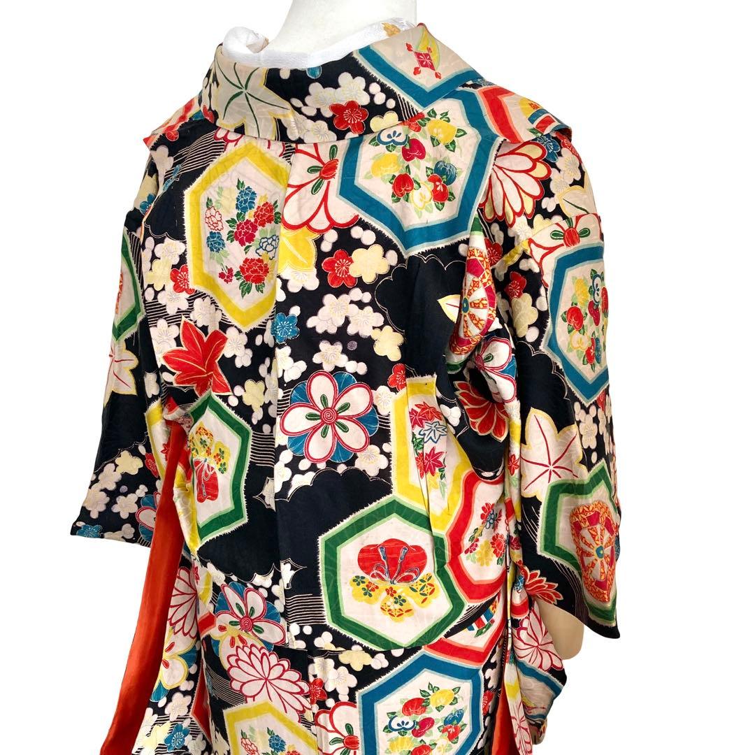 ★みのすけ★ジュニア 子供着物 大正ロマン アンティーク着物 NO330