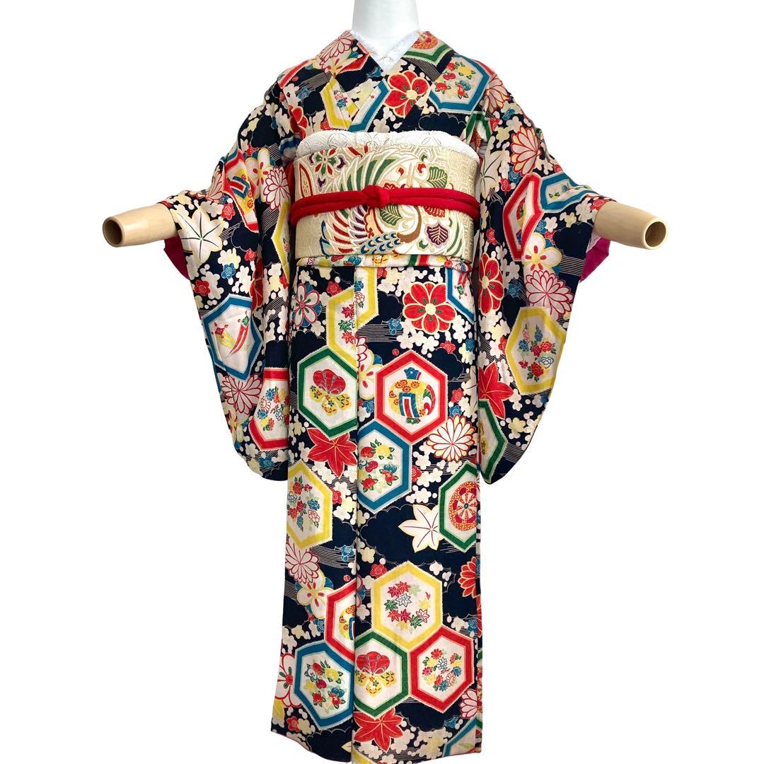 ★みのすけ★ジュニア 子供着物 大正ロマン アンティーク着物 NO330