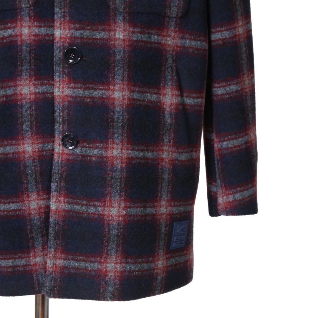 ETRO エトロ 22AW チェック柄 ラシャ ウール混紡 コート