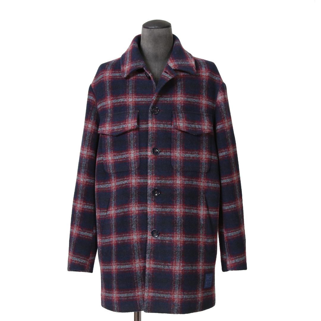 ETRO エトロ 22AW チェック柄 ラシャ ウール混紡 コート