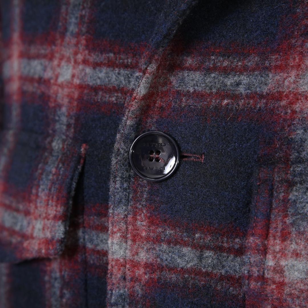 ETRO エトロ 22AW チェック柄 ラシャ ウール混紡 コート