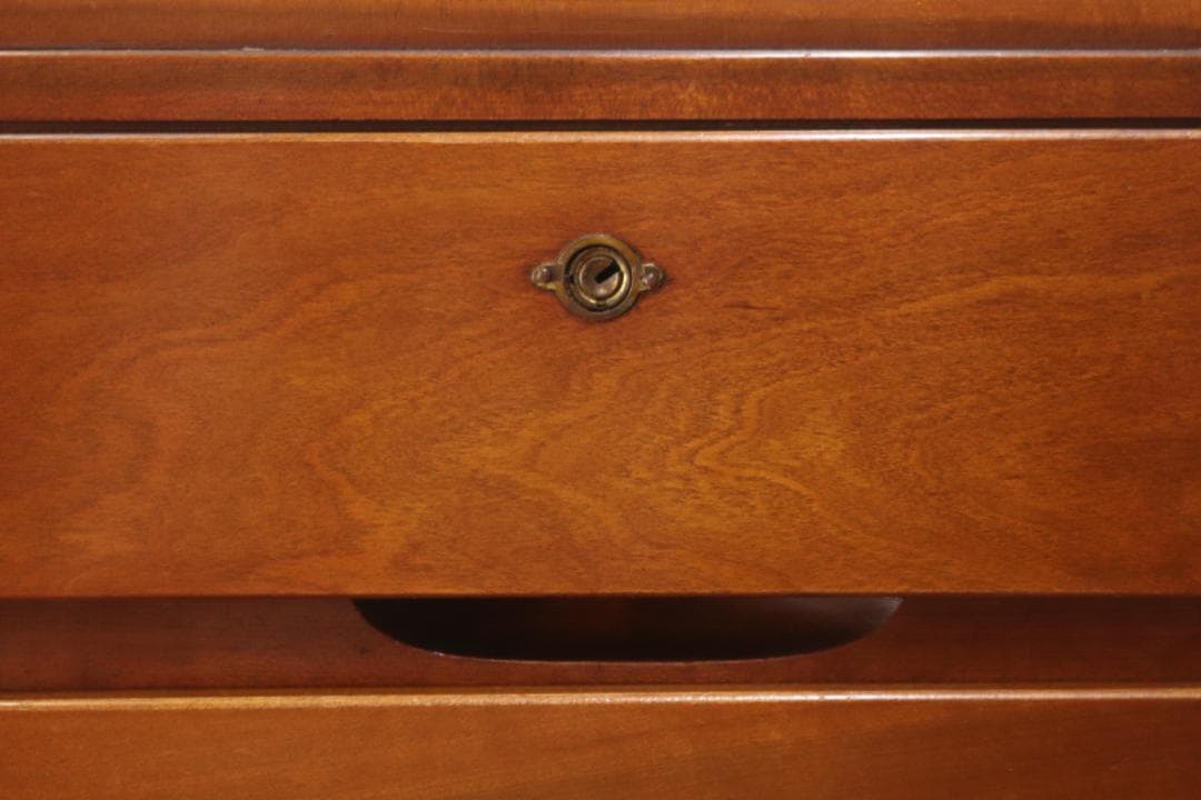 レトロ 片袖デスク 机 書斎 作業台 引き出し 抽斗 5杯 木製 古道具