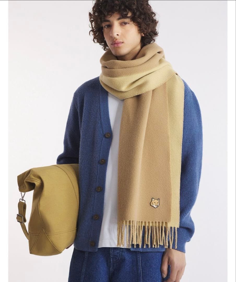 小物 BOLD FOX HEAD DOUBLE FACE SCARF