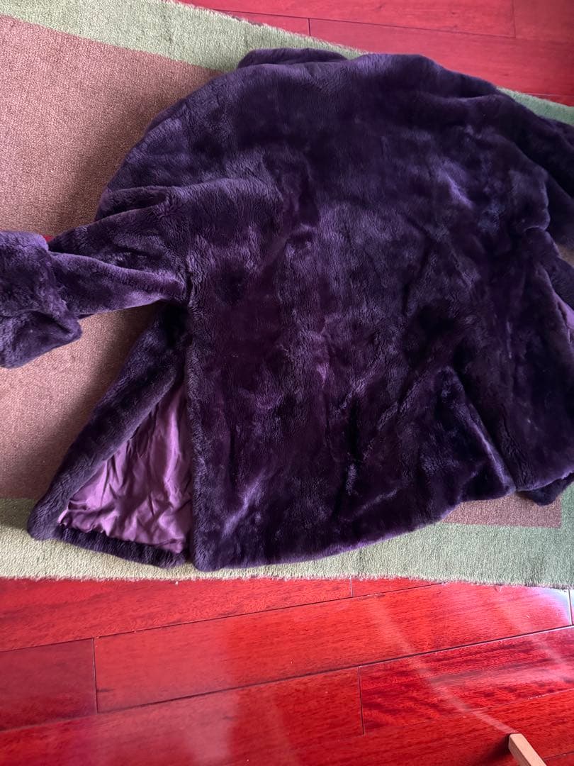 YAMAOKA セミロングコート　シェアードヌートリア　オーバーサイズ　紫