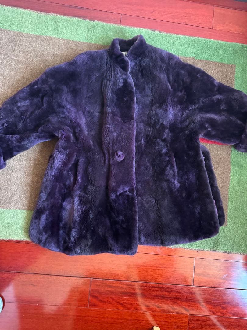 YAMAOKA セミロングコート　シェアードヌートリア　オーバーサイズ　紫