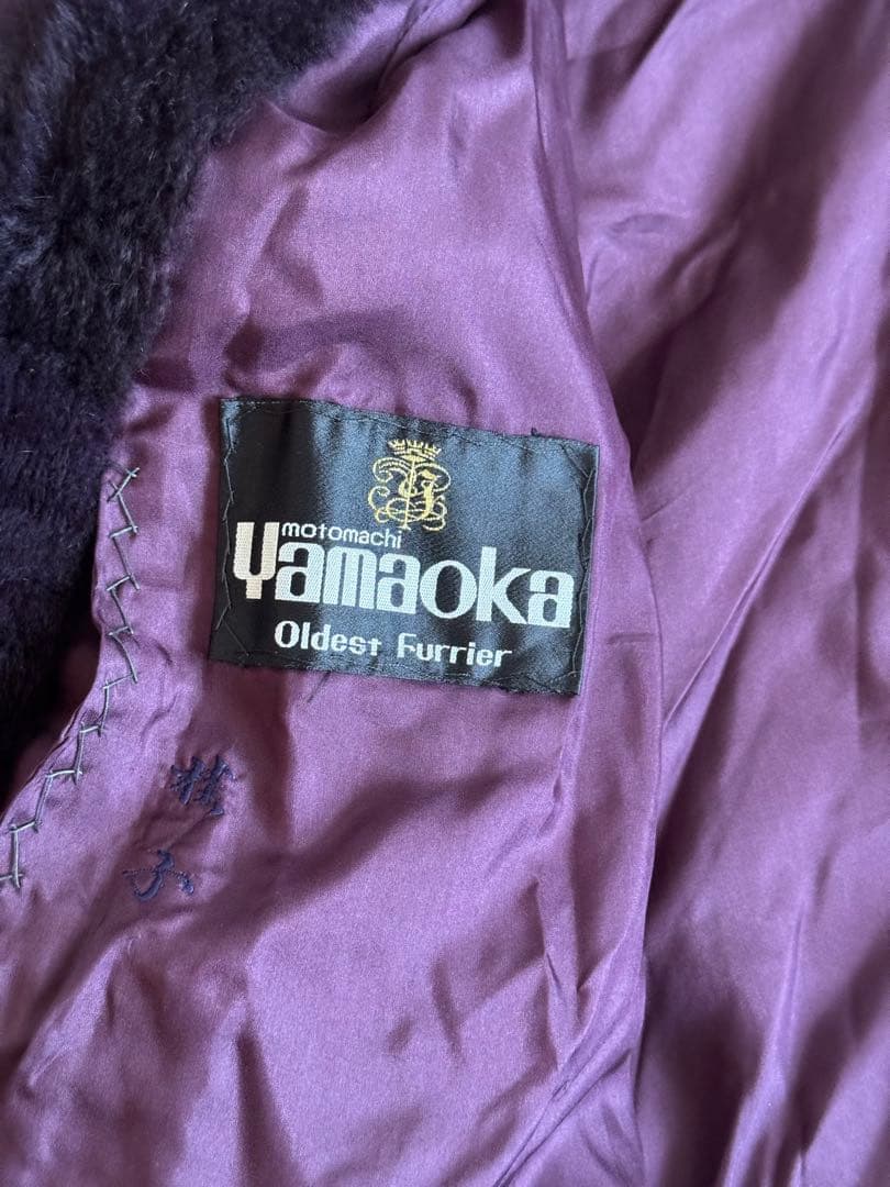 YAMAOKA セミロングコート　シェアードヌートリア　オーバーサイズ　紫