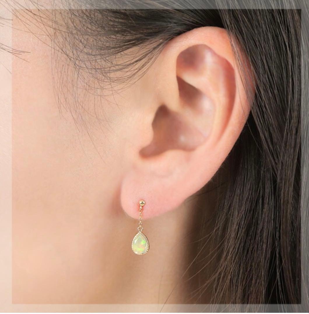 こ*る様 オパール ピアス K18YG 18K 18金ファッションジュエリーem