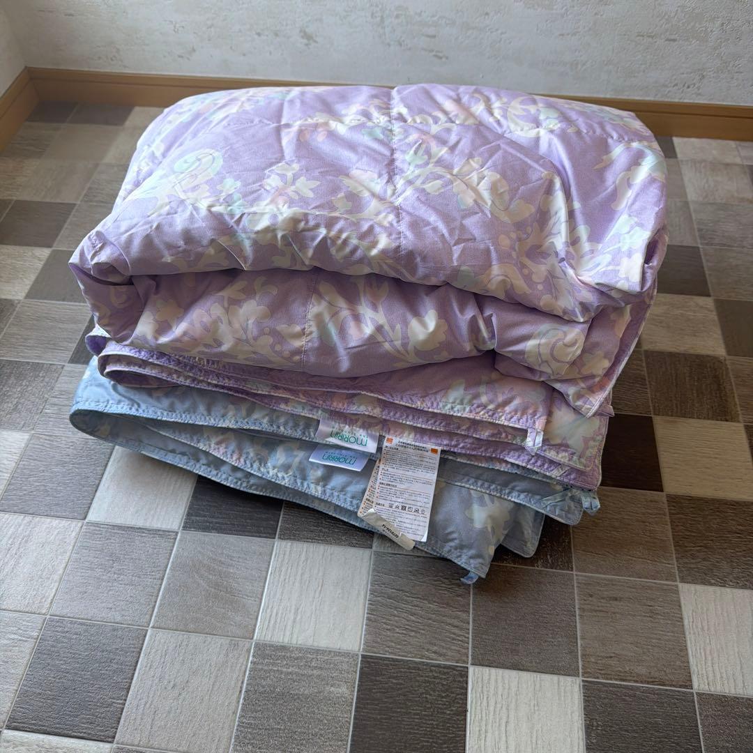 モリリン 洗えるダウンケット 2枚組シングルセット ピンク ブルー