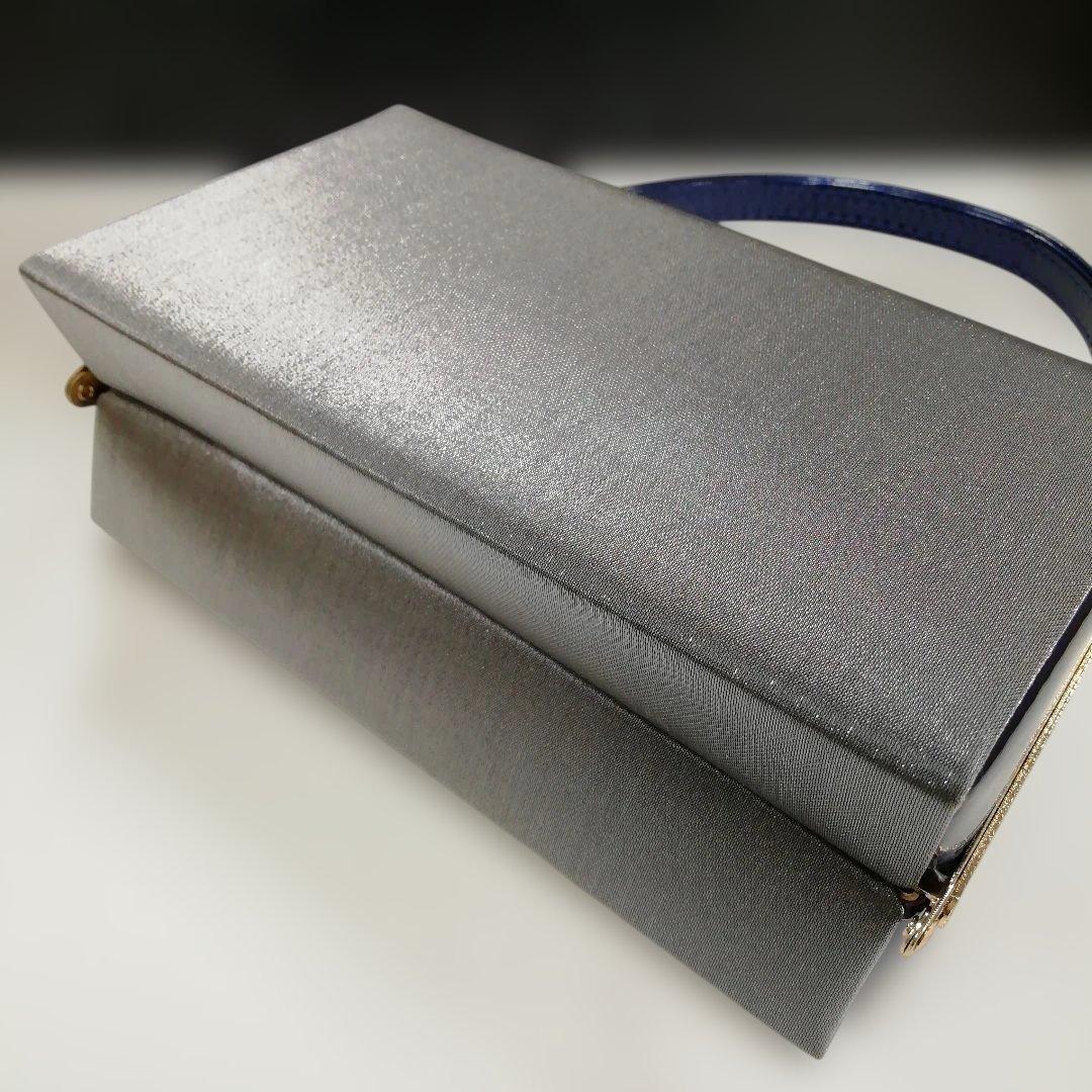 新品未使用　振袖　着物用草履バッグセット　フリーサイズ　青/シルバー　50