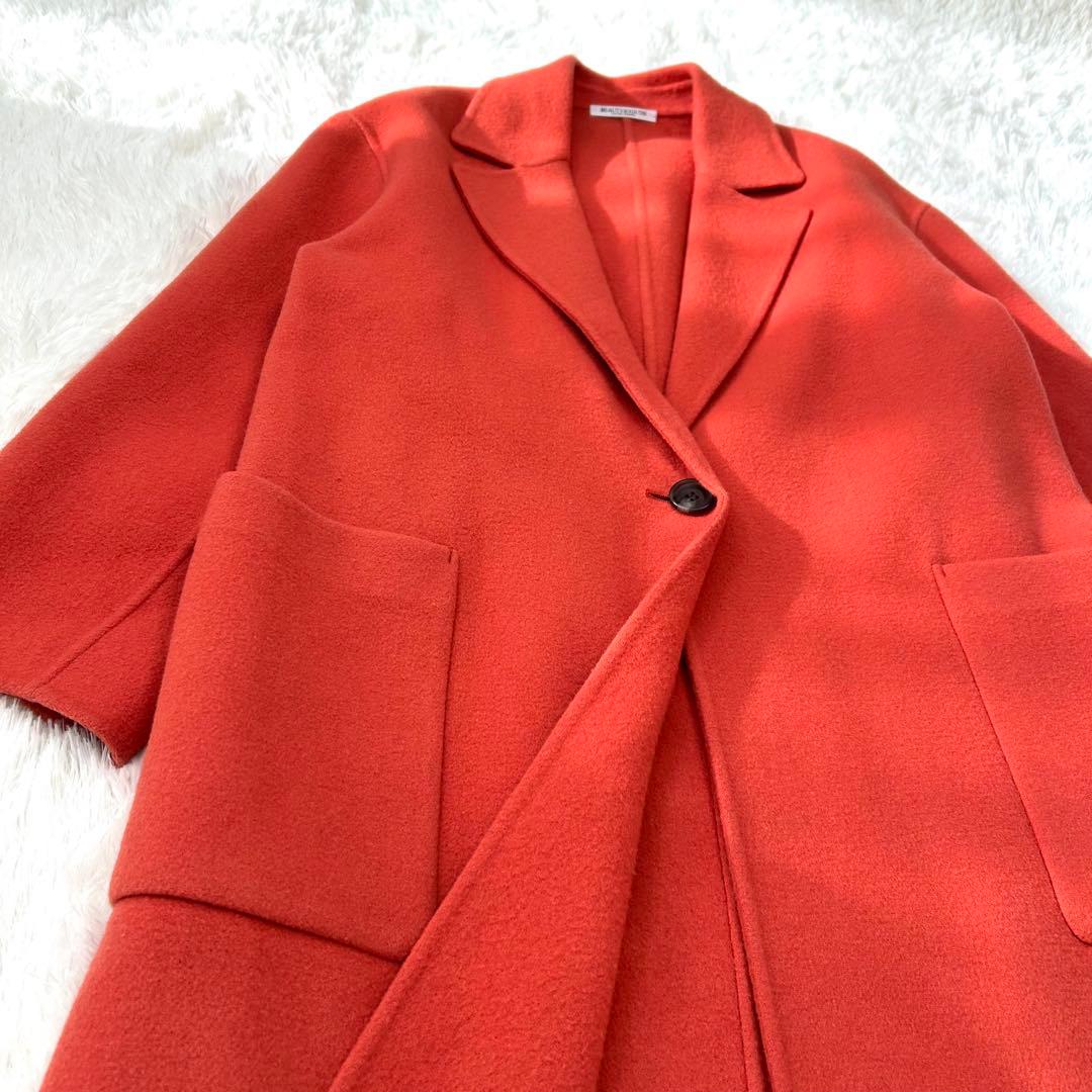B&Y ユナイテッドアローズ　ウールリバーコート　オレンジ