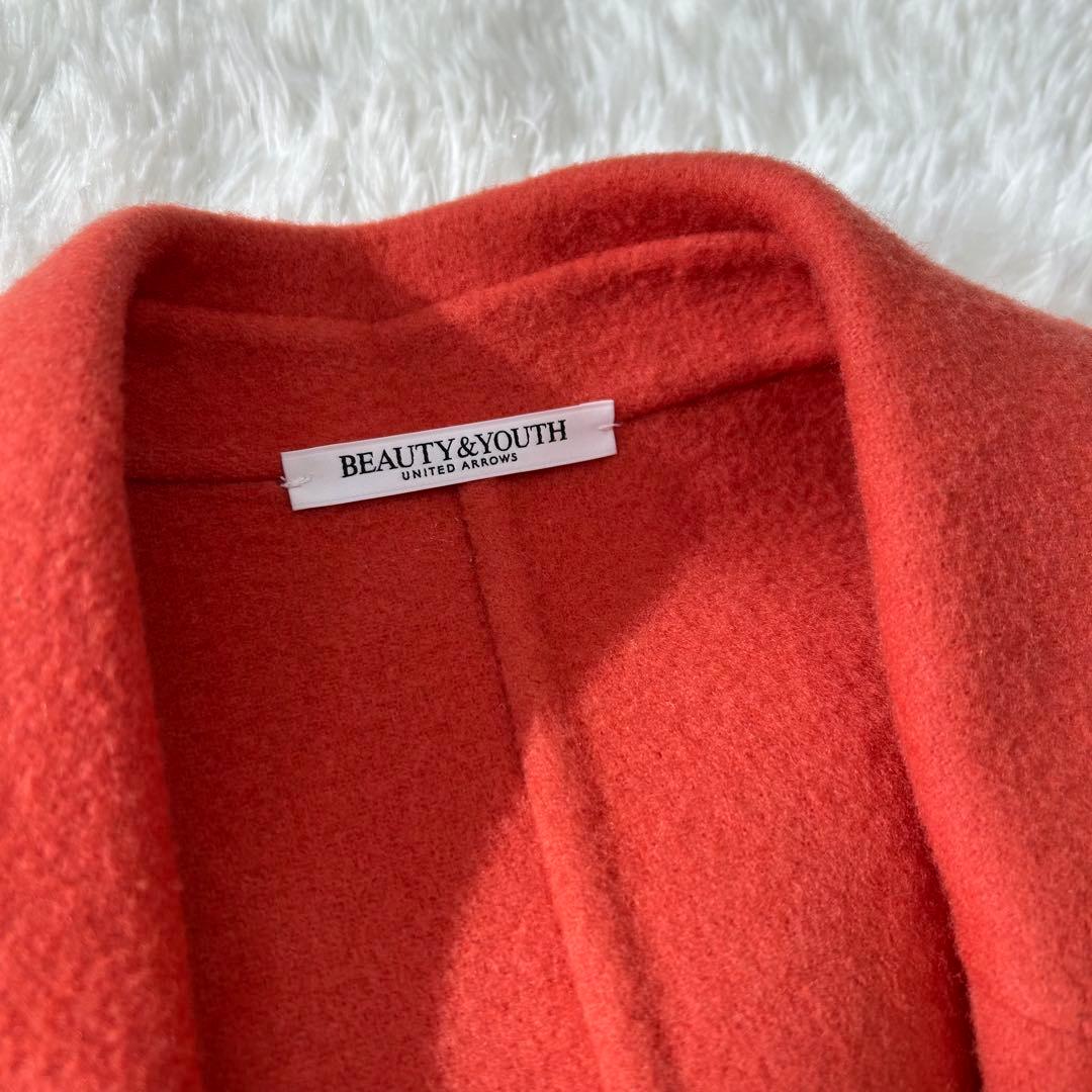 B&Y ユナイテッドアローズ　ウールリバーコート　オレンジ