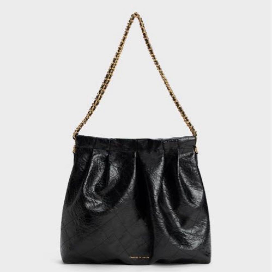 CHARLES & KEITH ドゥオ ブレードチェーンハンドルホーボーバッグ
