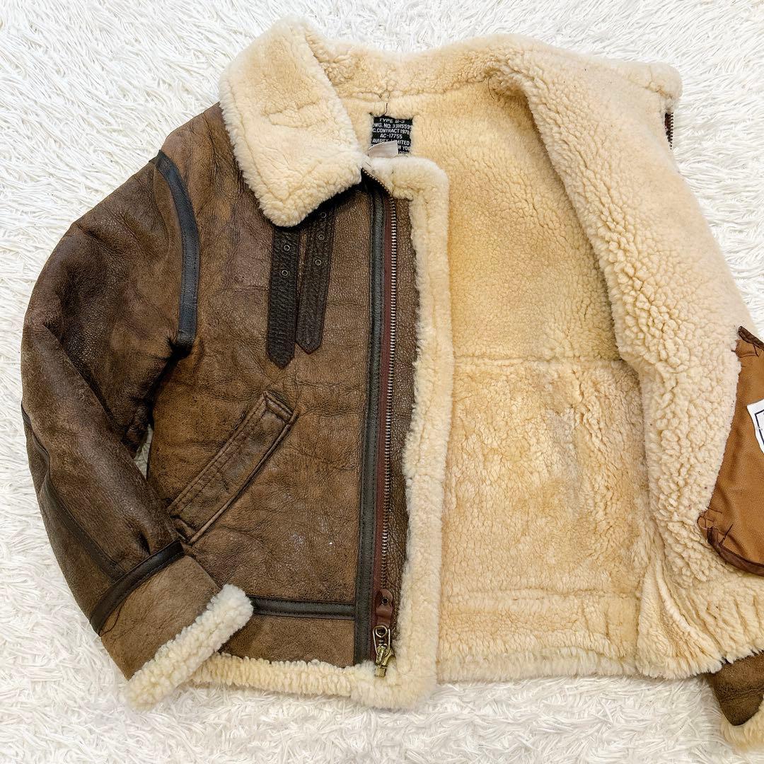 美品 USA製 AVIREX B-3 ムートン　フライトジャケット 短丈 38