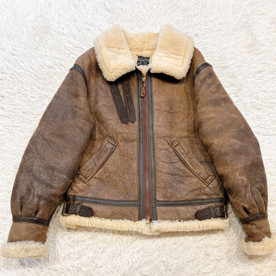 美品 USA製 AVIREX B-3 ムートン　フライトジャケット 短丈 38