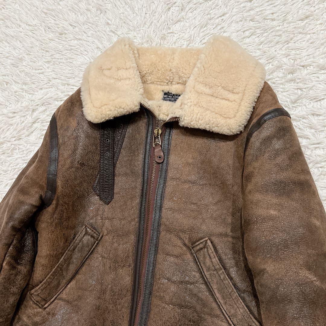 美品 USA製 AVIREX B-3 ムートン　フライトジャケット 短丈 38