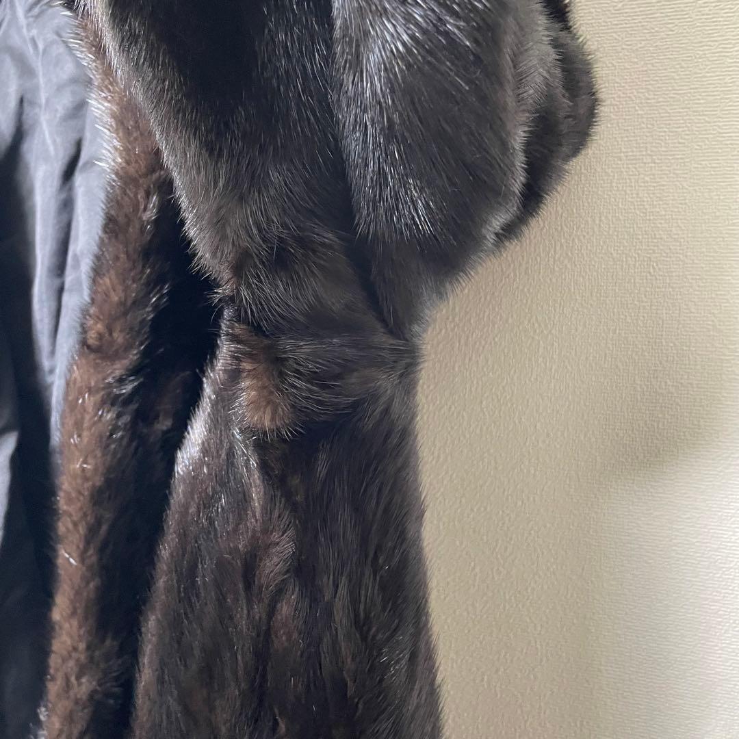 サガミンク リアルファーコート ジャケット アウター ダークブラウン 毛皮