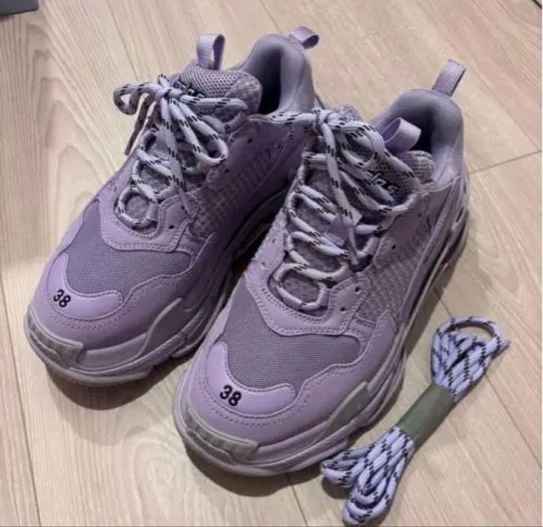 BALENCIAGA トリプルS ラベンダー　スニーカー 38