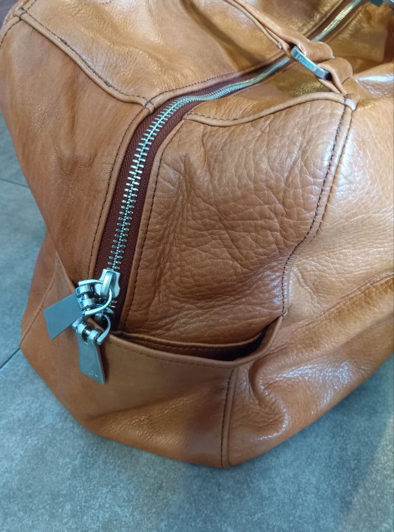 純国産　人気のaniary ボストンバッグ レザー ブラウンキャメル色