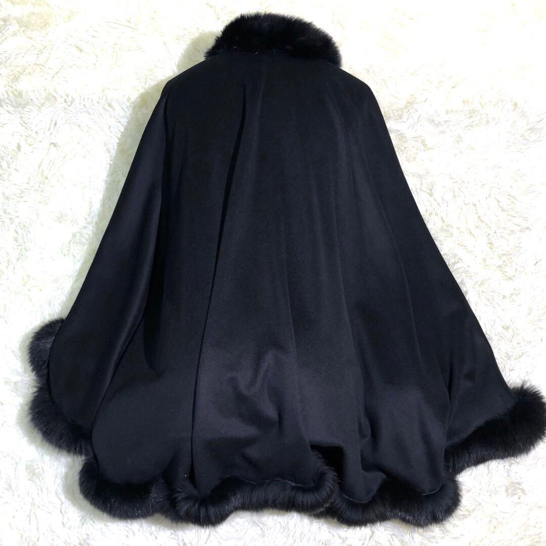 カシミヤ100 レオパード ポンチョ ケープコートY2K スタイル kanebo