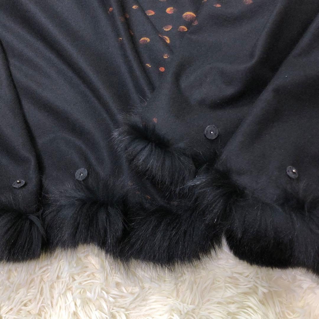 カシミヤ100 レオパード ポンチョ ケープコートY2K スタイル kanebo