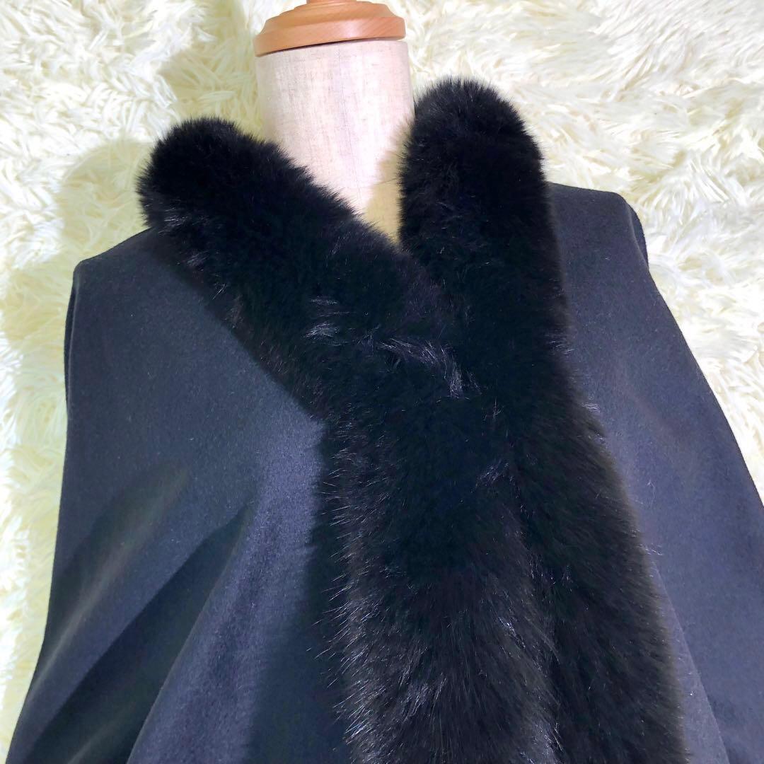 カシミヤ100 レオパード ポンチョ ケープコートY2K スタイル kanebo