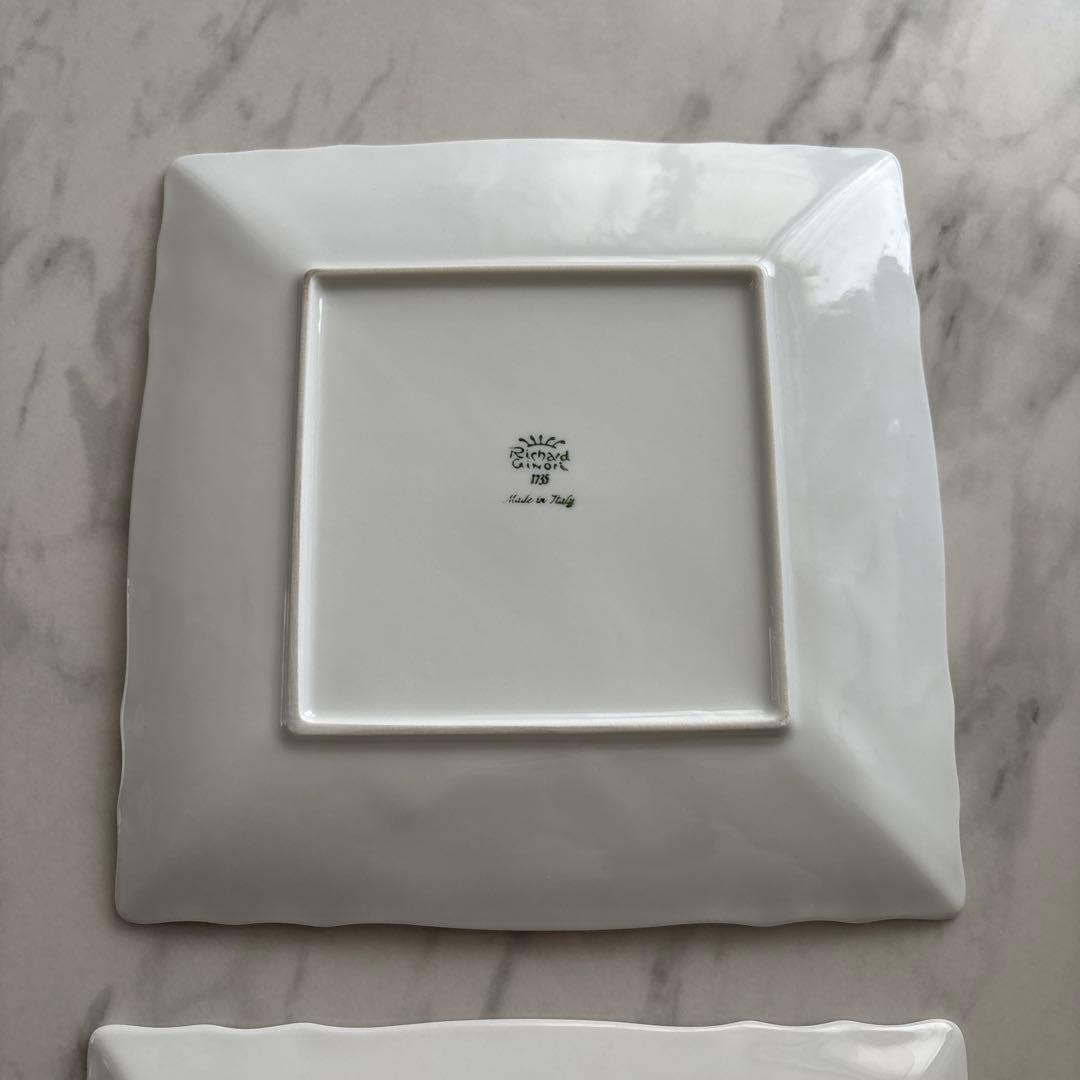 【新品未使用】ベッキオホワイト スクエアプレート 22cm 2枚
