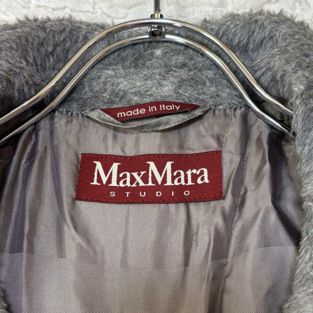 MaxMara STUDIO アルパカ混　スタンドカラー ロングコート 36