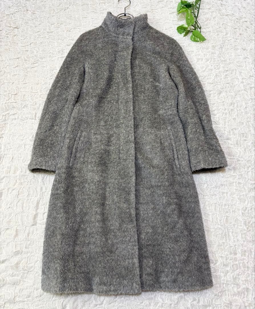 MaxMara STUDIO アルパカ混　スタンドカラー ロングコート 36