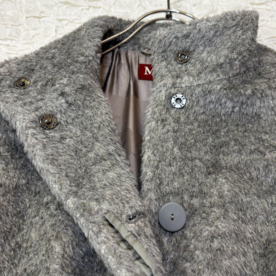 MaxMara STUDIO アルパカ混　スタンドカラー ロングコート 36