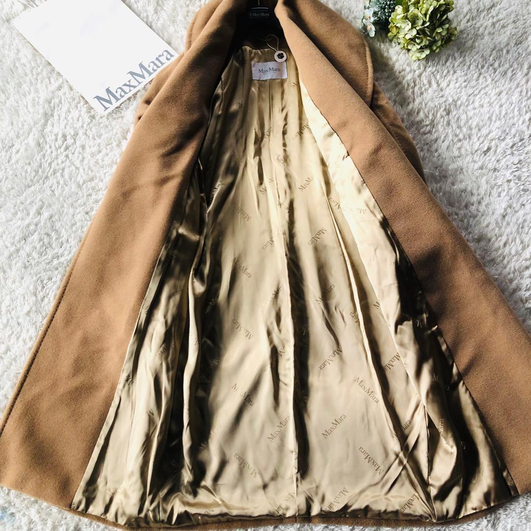 現行モデル✨極美品 マックスマーラ ベルテッドコート キャメル100% 34