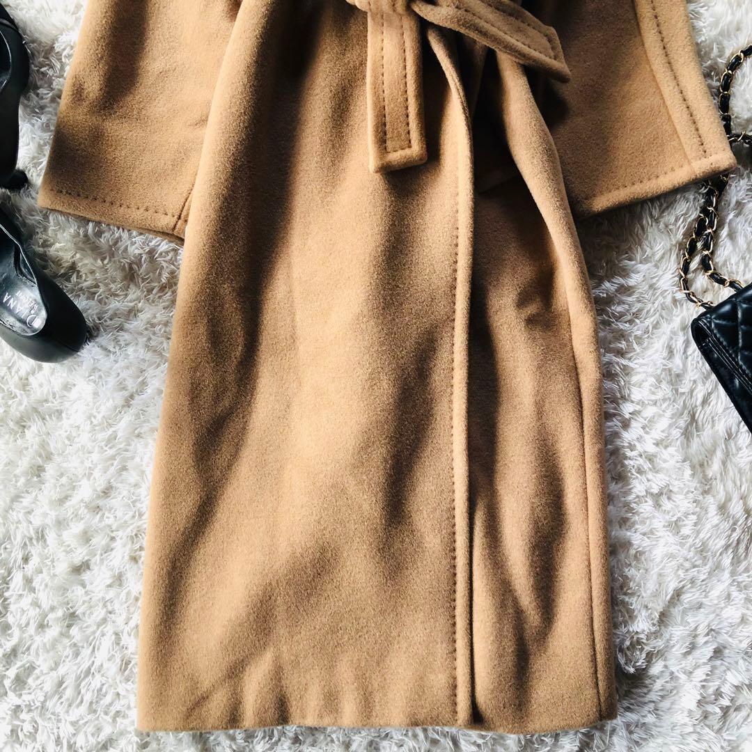 現行モデル✨極美品 マックスマーラ ベルテッドコート キャメル100% 34