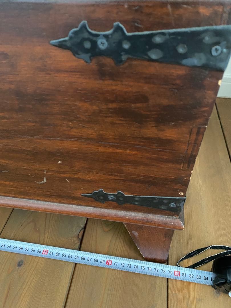 木製収納箱 ダークブラウン　30年前