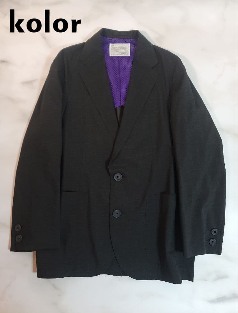 kolor / ウーリータフタ オーバーサイズジャケット / サイズ2