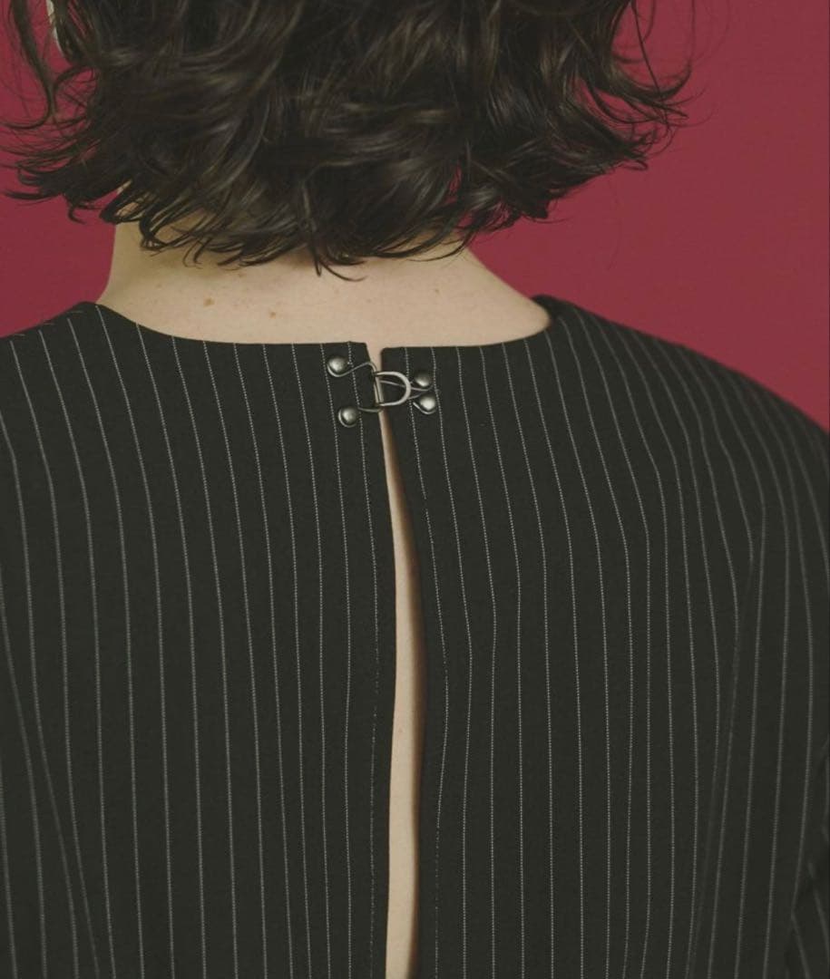 ワンピース ANDRESD pinstripe tailored bustier dress