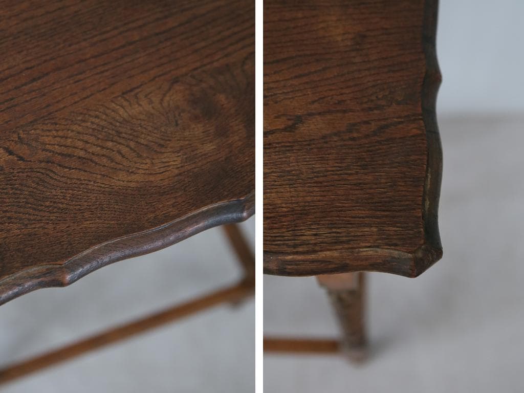 英国アンティーク木製サイドテーブル/オケージョナル机/飾り棚/花台(91-48)