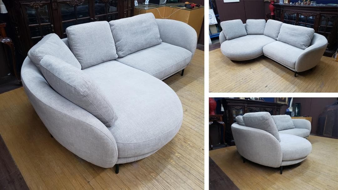 K6　IDC大塚家具　カウチソファセット「ニーデ」バーセルベージュ