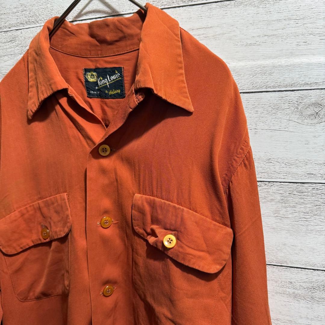 50s King Louie キングルイ 黒タグ 長袖 シャツ M ボウリング