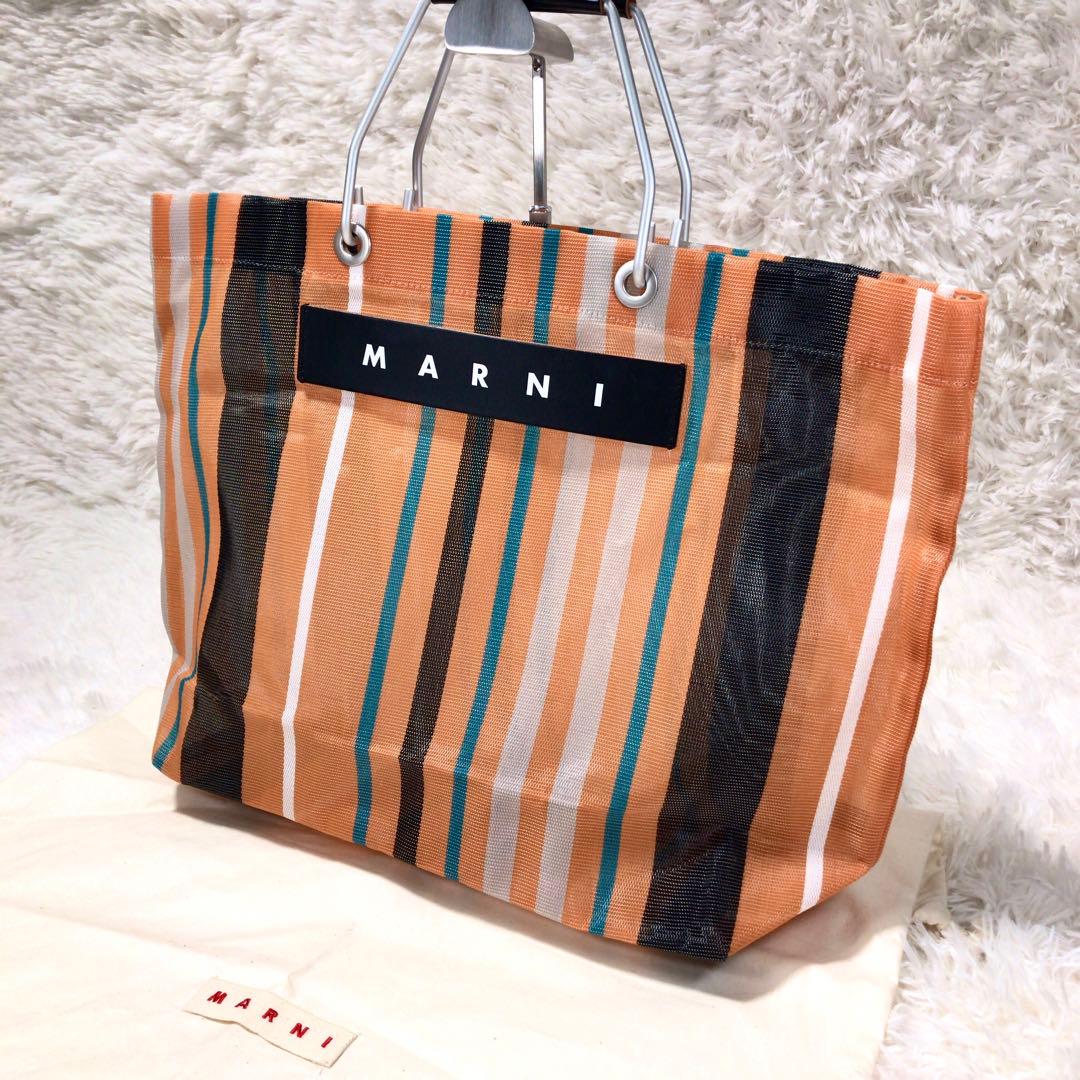 キョロ さま　MARNI マルニフラワーカフェ ストライプバッグ ナトートバッグ