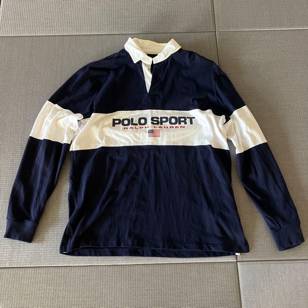 ポロスポーツネイビーラグビーシャツ