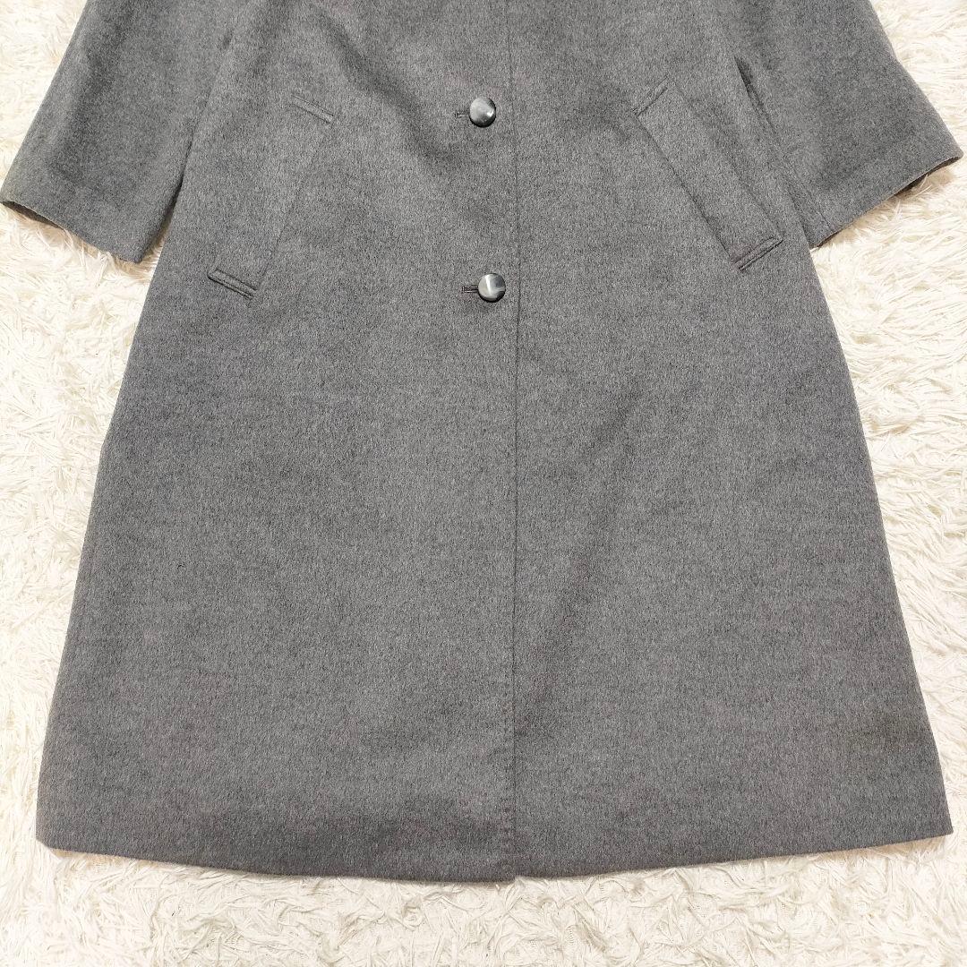 【美品】着丈106cm 高級上品 ピュアカシミヤ ピエールバルマン ロングコート