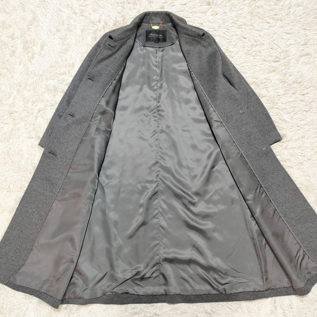 【美品】着丈106cm 高級上品 ピュアカシミヤ ピエールバルマン ロングコート
