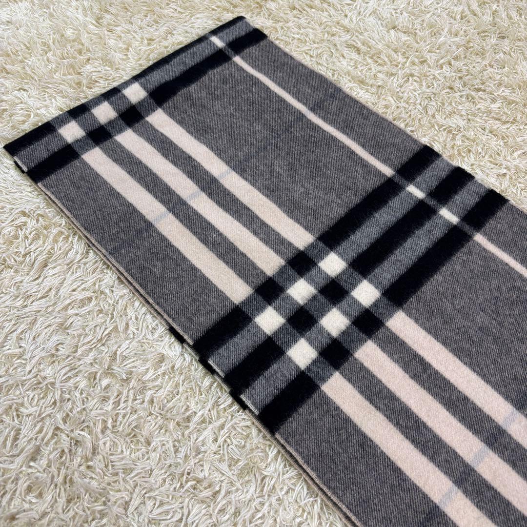 バーバリー　スコットランド製　カシミヤ100% ビックチェック　ロング　マフラー