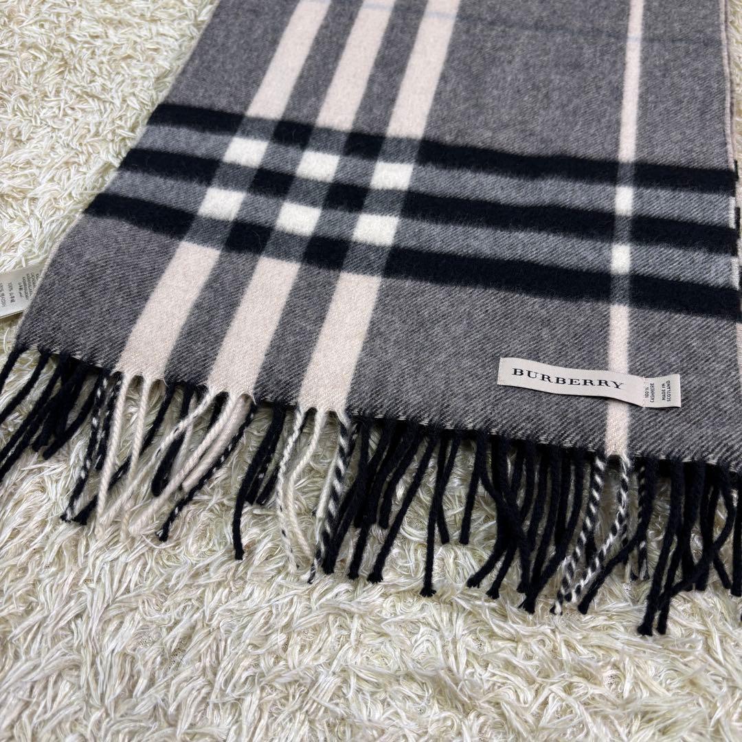 バーバリー　スコットランド製　カシミヤ100% ビックチェック　ロング　マフラー