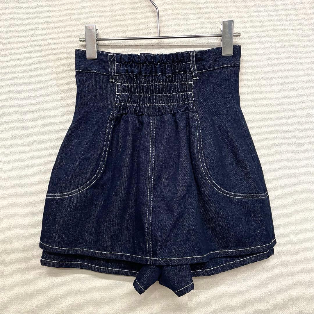 dazzlin デニム ミニスカート風 ショートパンツ