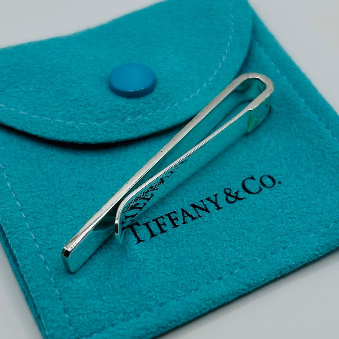 【美品】ティファニー ネクタイピン コンビ メッシュ 編み込み 750 925