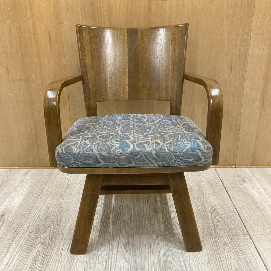 【カリモク】回転式　アームチェア　椅子　ダイニングチェア　A