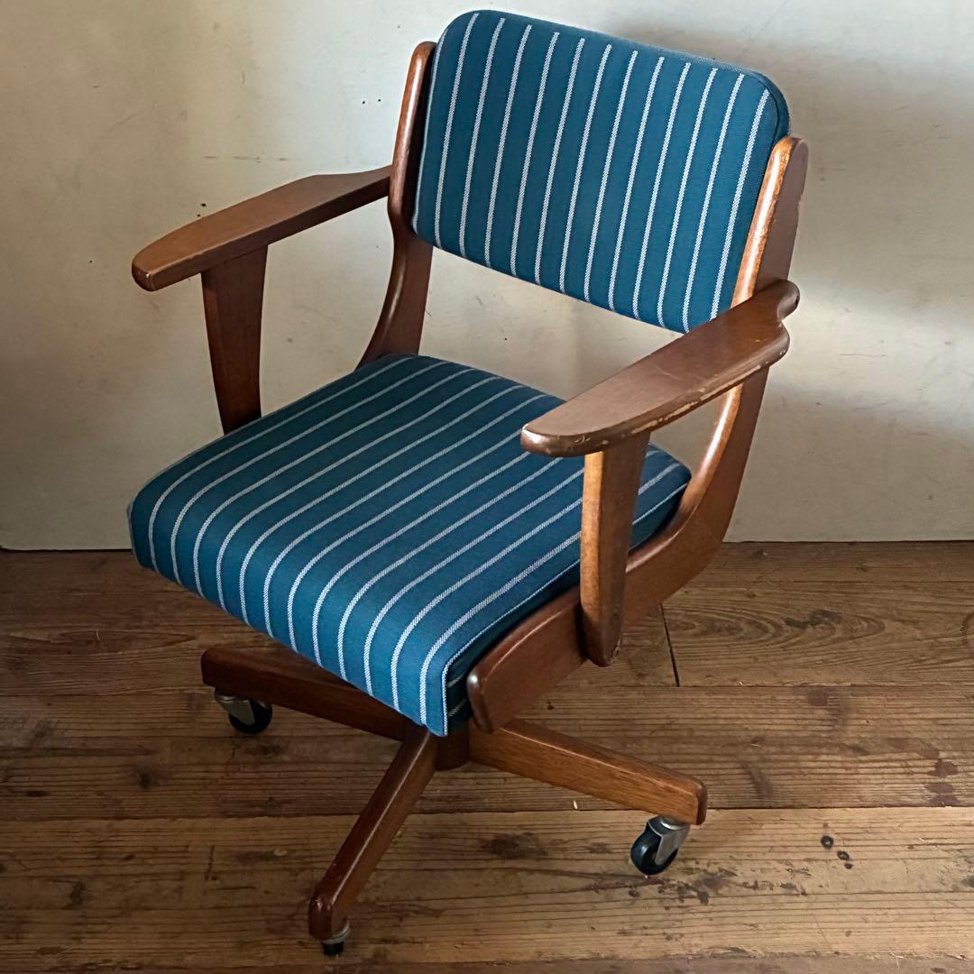 国産ヴィンテージ デスクチェア キャスター レトロ アンティーク