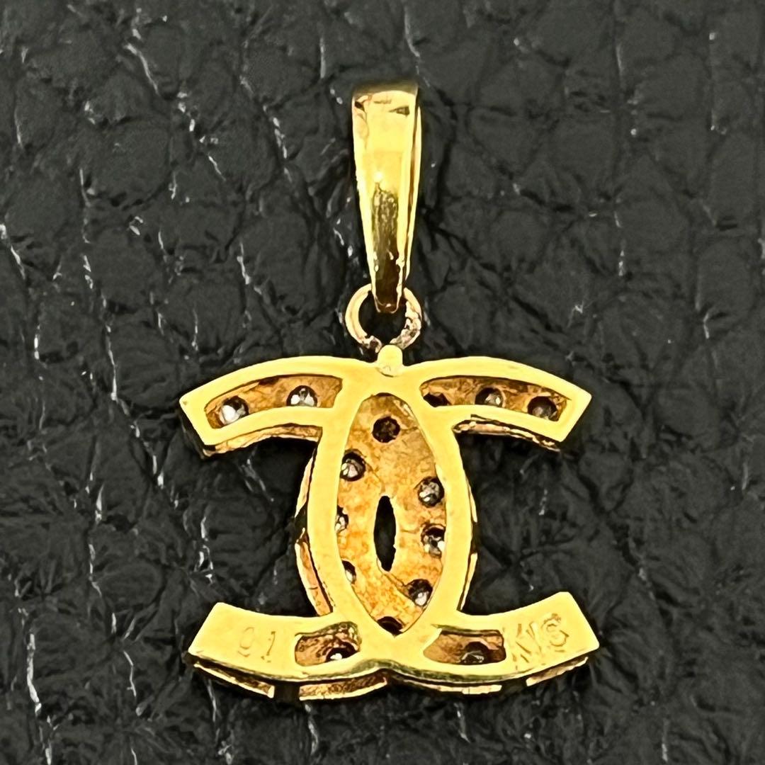 (C102909)K18 YG ネックレストップ ダイヤモンド0.1ct 18金