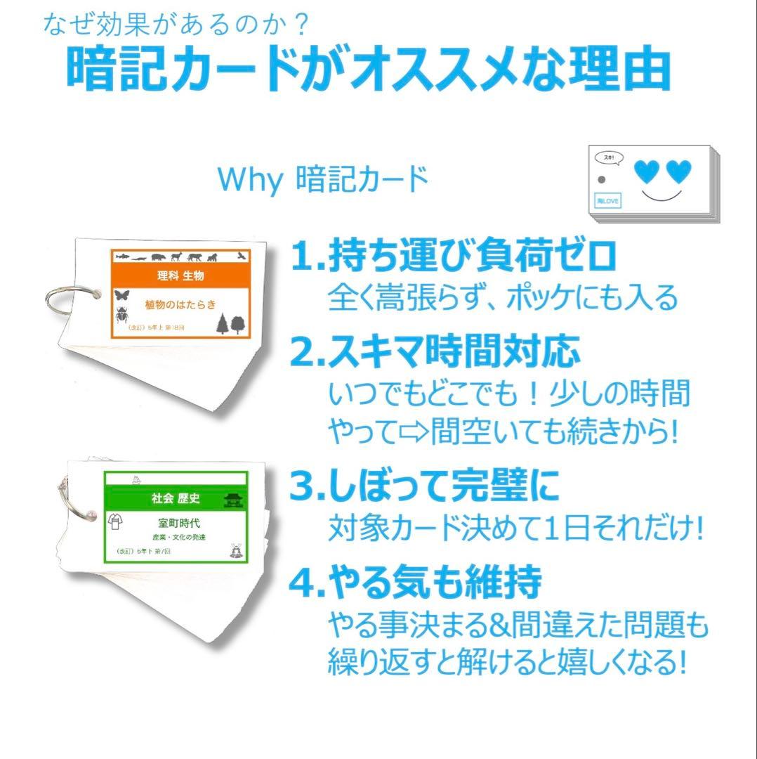 中学受験 暗記カード【5年上 社会 全セット 1-19回】組分けテスト 予シリ