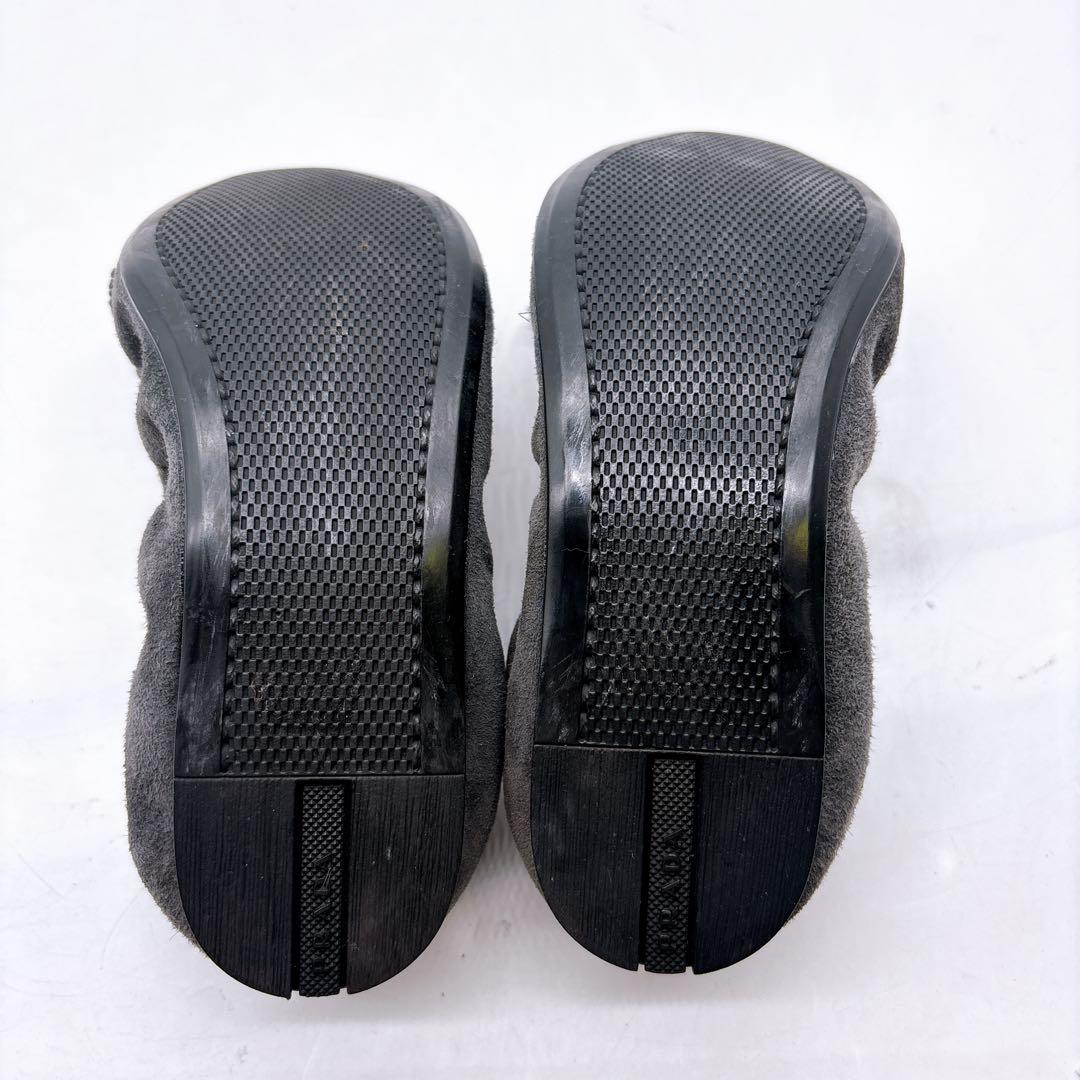 PRADA SPORT F5228 スエード リボン バレエ シューズ 36